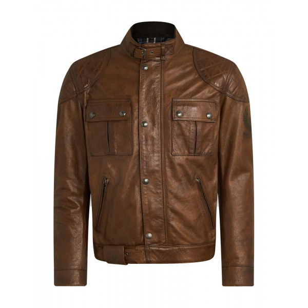 Belstaff Brooklands Leather Jacket - Burnt Cuero