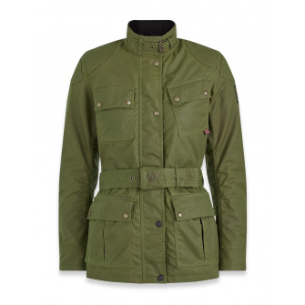 Stormer Trials Field Olive Wax Cotton Motorcycle Jacket