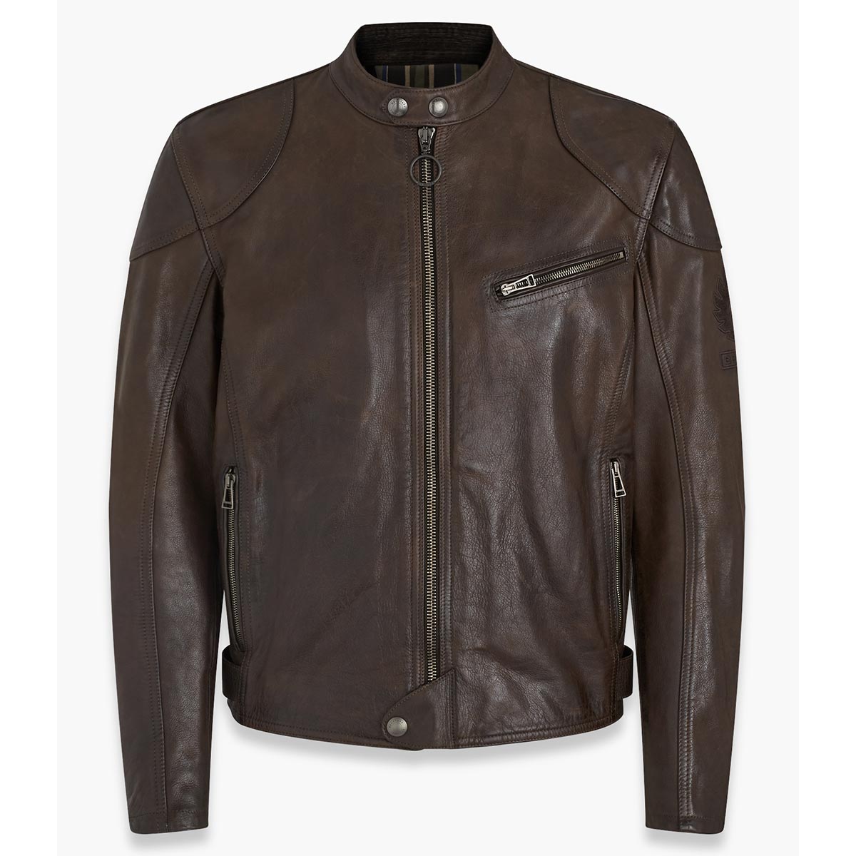 Belstaff Supreme Leather Motorcycle Jacket in Black / Brown